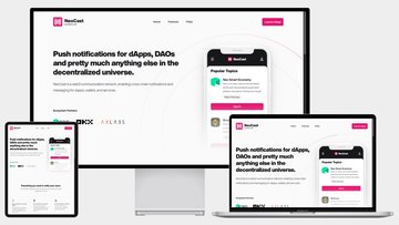NeoCast web3 notification platform interface showing smart contract automation workflows
